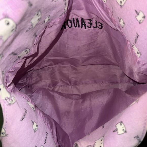 Pink Cat Print Tote Bag - Picture 5 of 14